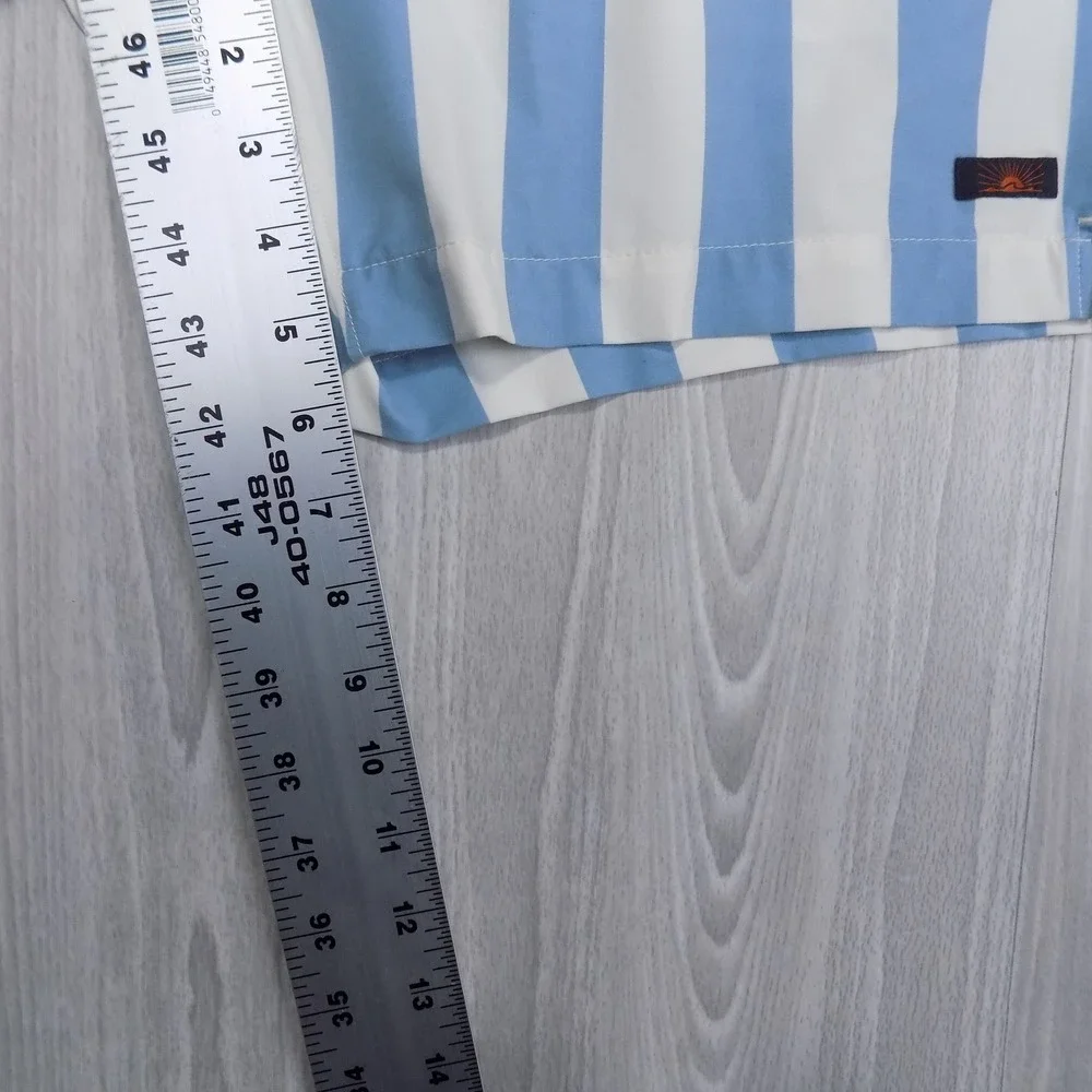 Faherty Beacon Trunk Swim Shorts Mens M Blue Striped Beachwear Vacation Preppy